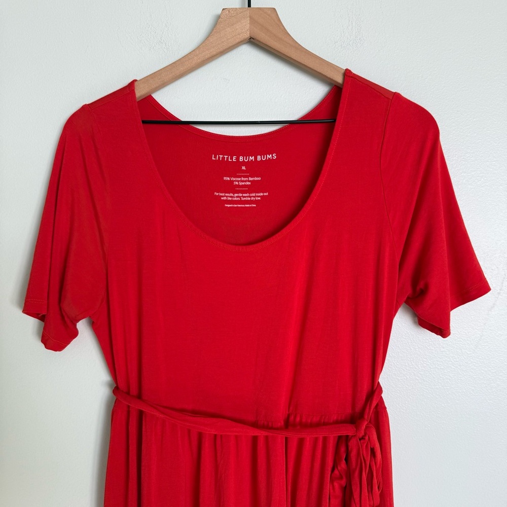 Little Bum Bums / Bums & Roses Red Natural Bamboo Dress - Picture 4 of 5